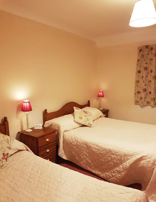 A twin room at schoolhouse hotel